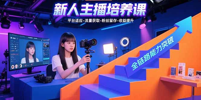 （15701期）新人主播培养课：平台适应-流量获取-粉丝留存-收益提升 全链路能力突破-极速网创