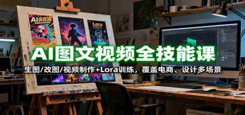 AI图文视频全技能课：生图/改图/视频制作+Lora训练，覆盖电商 、设计多场景-极速网创
