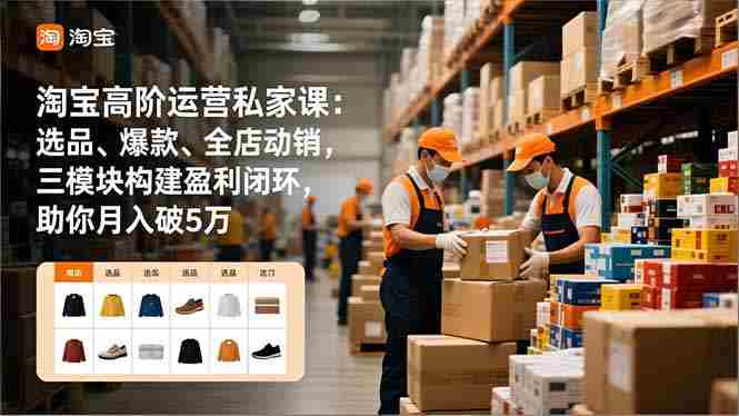 （16934期）淘宝高阶运营私家课：选品、爆款、全店动销，三模块构建盈利闭环，助你月入破5万（更新12月）-极速网创