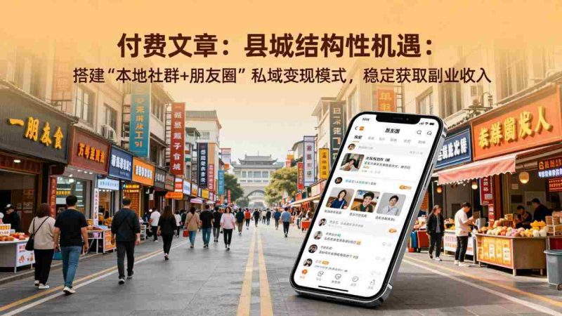 (17518期)付费文章:县城结构性机遇:搭建“本地社群+朋友圈”私域变现模式,稳定获取副业收入-极速网创