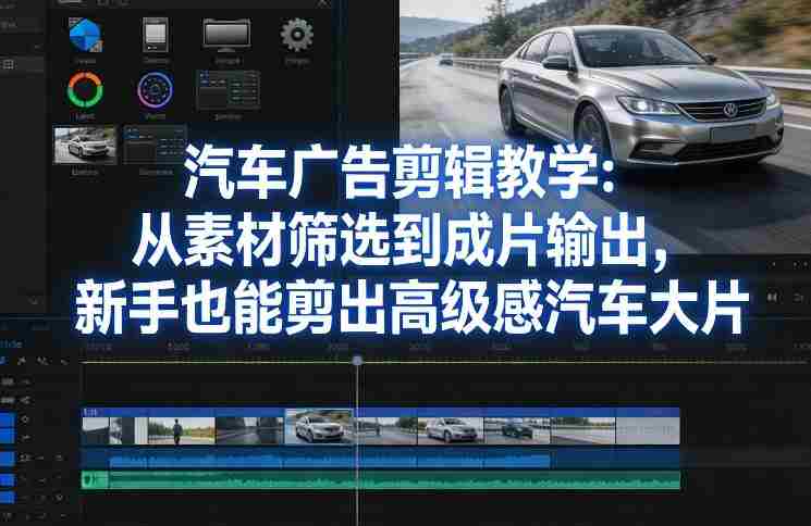 汽车广告剪辑教学：从素材筛选到成片输出，新手也能剪出高级感汽车大片-极速网创