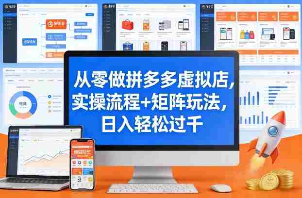 从零做拼多多虚拟店，实操流程+矩阵玩法，日入轻松过千【揭秘】-极速网创