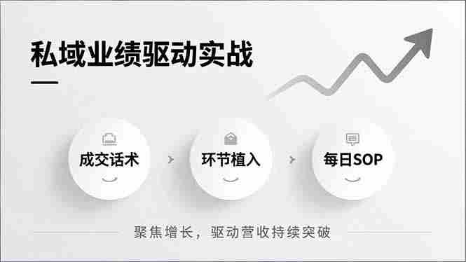（16988期）私域业绩驱动实战，成交话术、环节植入、每日SOP，聚焦增长，驱动营收持续突破-极速网创