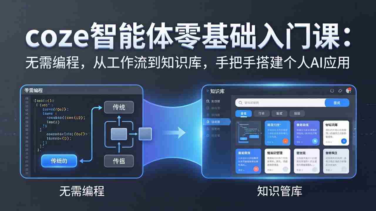 （17775期）coze智能体零基础入门课：无需编程，从工作流到知识库，手把手搭建个人AI应用-极速网创