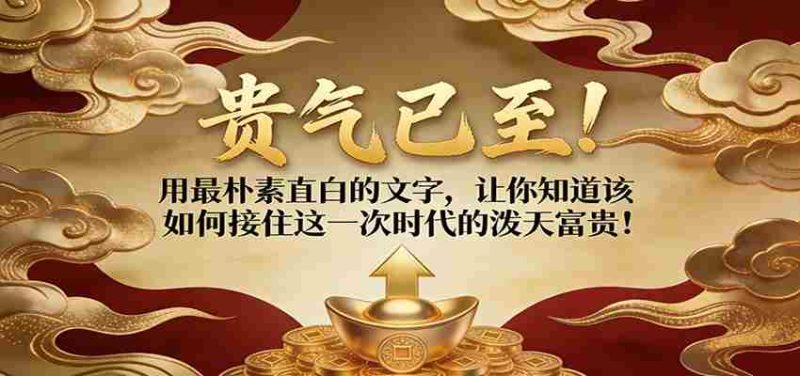 付费文章:贵气已至!用最朴素直白的文字,让你知道该如何接住这一次时代的泼天富贵!-极速网创
