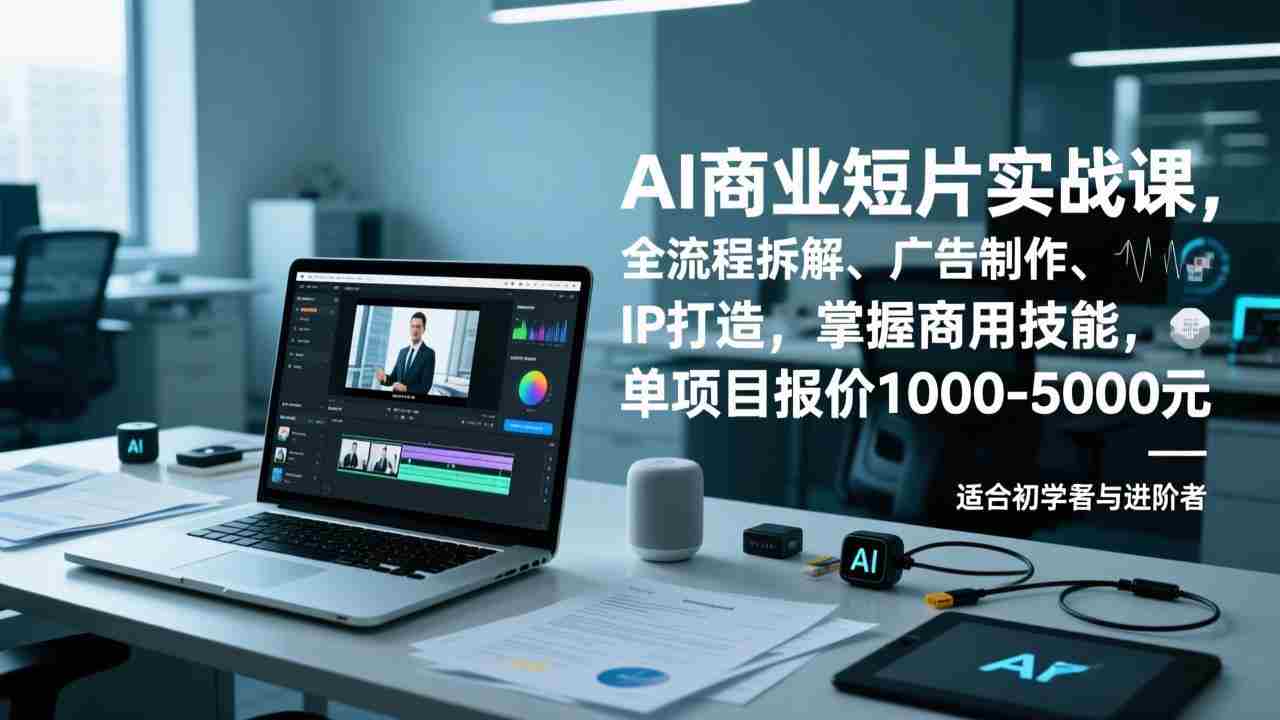 （17051期）AI商业短片实战课，全流程拆解、广告制作、IP打造，掌握商用技能，单项目报价1000-5000元-极速网创