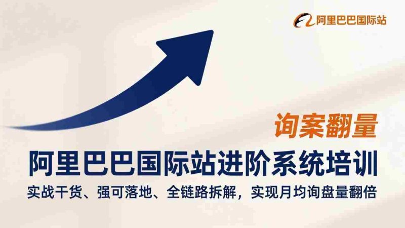 （17335期）阿里巴巴国际站进阶系统培训，实战干货、强可落地、全链路拆解，实现月均询盘量翻倍-极速网创