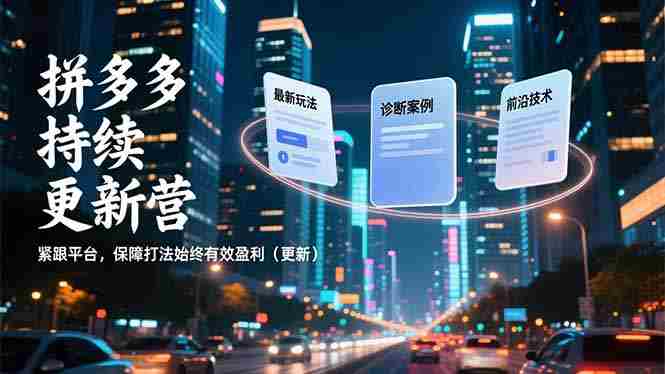 （16987期）拼多多持续更新营，最新玩法、诊断案例、前沿技术，紧跟平台，保障打法始终有效盈利（更新）-极速网创