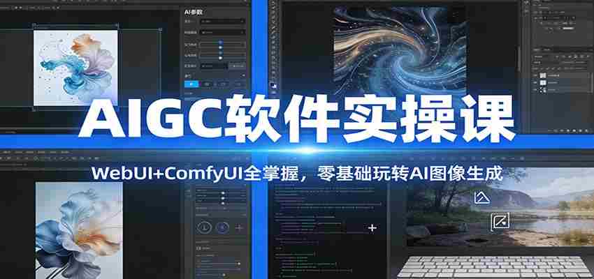 AIGC软件实操课：WebUI+ComfyUI全掌握，零基础玩转AI图像生成-极速网创