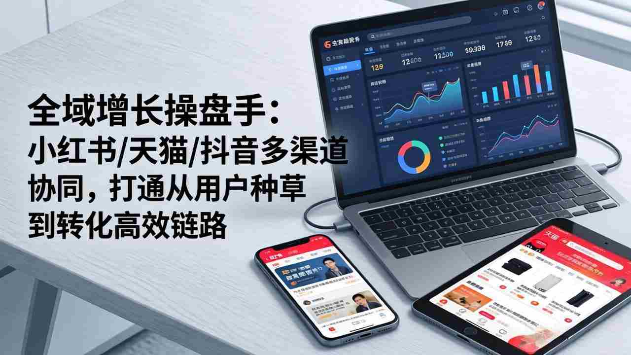 （17605期）全域增长操盘手：小红书/天猫/抖音多渠道协同，打通从用户种草到转化高效链路-极速网创