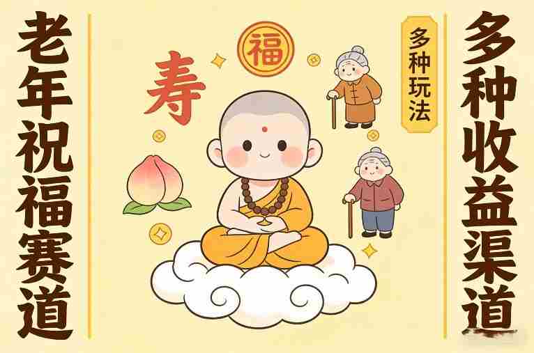 老年祝福赛道，漫画+小佛陀，多种玩法+多种收益渠道【附详细教程】-极速网创