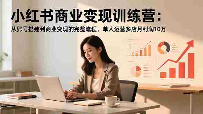 （16698期）小红书商业变现训练营：从账号搭建到商业变现的完整流程，单人运营多店月利润10万-极速网创