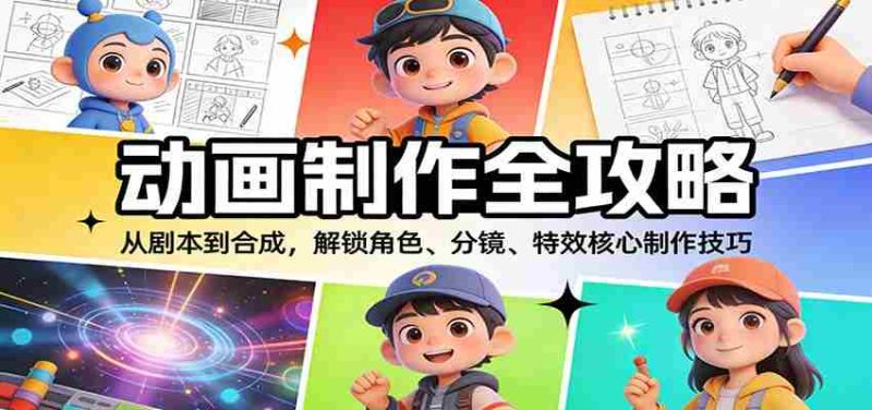动画制作全攻略：从剧本到合成，解锁角色、分镜、特效核心制作技巧-极速网创