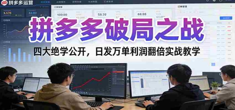拼多多破局之战：四大绝学公开，日发万单利润翻倍实战教学-极速网创