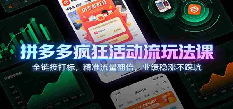 拼多多疯狂活动流玩法课：全链接打标，精准流量翻倍，业绩稳涨不踩坑-极速网创