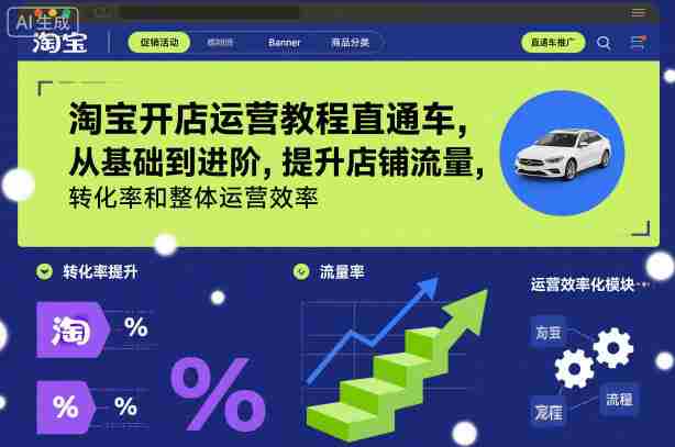 淘宝开店运营教程直通车，从基础到进阶，提升店铺流量，转化率和整体运营效率（更新26年3月24日）-极速网创