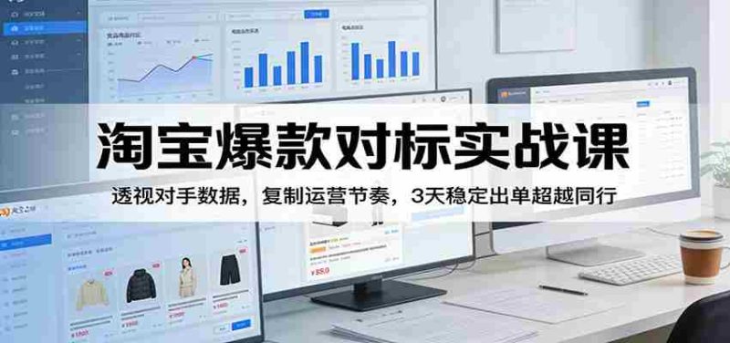 淘宝爆款对标实战课：透视对手数据，复制运营节奏，3天稳定出单超越同行-极速网创