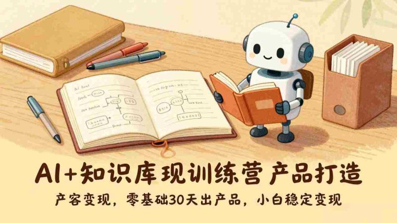 （17323期）AI+知识库变现训练营，产品打造、内容创作、全平台变现，零基础30天出产品，小白稳定变现-极速网创