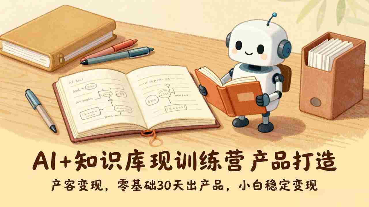 （17323期）AI+知识库变现训练营，产品打造、内容创作、全平台变现，零基础30天出产品，小白稳定变现-极速网创