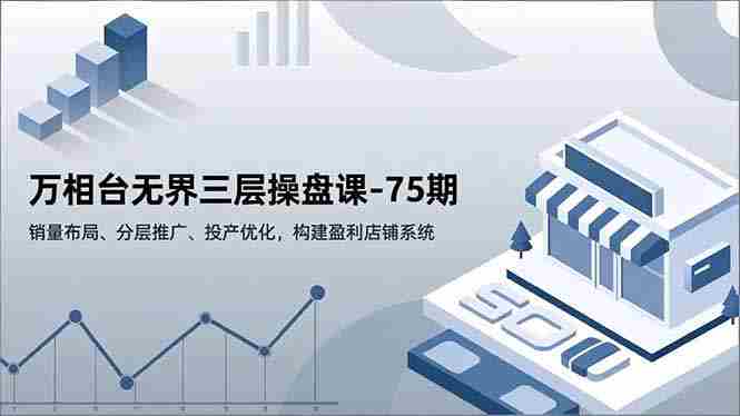 （16769期）万相台无界三层操盘课-75期，销量布局、分层推广、投产优化，构建盈利店铺系统-极速网创