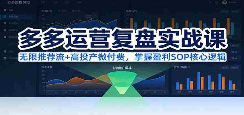 多多运营复盘实战课：无限推荐流+高投产微付费，掌握盈利SOP核心逻辑（更新）-极速网创