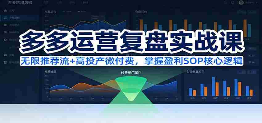 多多运营复盘实战课：无限推荐流+高投产微付费，掌握盈利SOP核心逻辑（更新）-极速网创