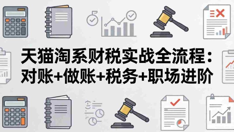 （17676期）天猫淘系财税实战全流程：对账+做账+税务+职场进阶，手把手吃透平台财税每一环-极速网创