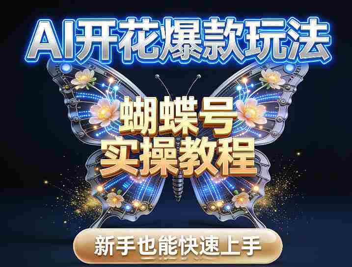 AI开花爆款玩法，蝴蝶号实操教程，新手也能快速上手-极速网创