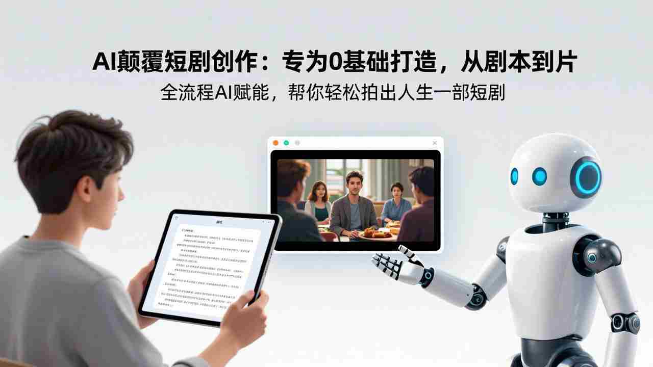 （17564期）AI颠覆短剧创作：专为0基础打造，从剧本到成片全流程AI赋能，帮你轻松拍出人生第一部短剧-极速网创
