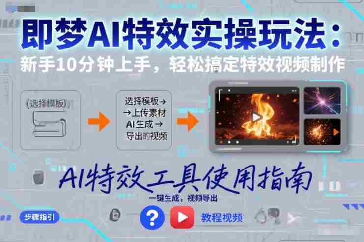 即梦AI特效实操玩法：新手10分钟上手，轻松搞定特效视频制作-极速网创