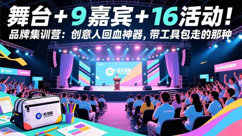 （17413期）舞台 + 9 嘉宾 + 16 活动！品牌集训营：创意人回血神器，带工具包走的那种-极速网创