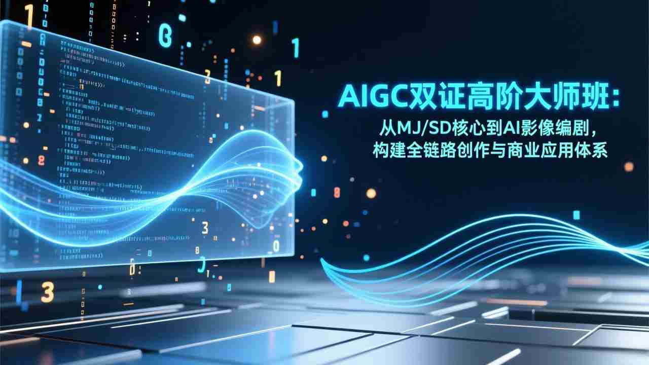 （17198期）AIGC双证高阶大师班：从MJ/SD核心到AI影像编剧，构建全链路创作与商业应用体系-极速网创