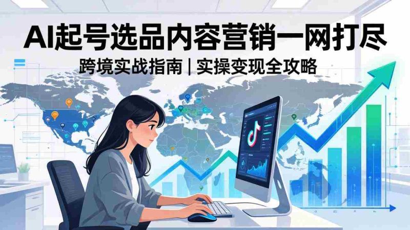 （17824期）2026 TikTok 跨境AI实操：从零基础到变现全流程，AI起号选品内容营销一网打尽-极速网创