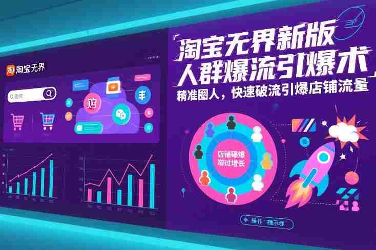 淘宝无界新版人群爆流引爆术，精准圈人，快速破流引爆店铺流量-极速网创