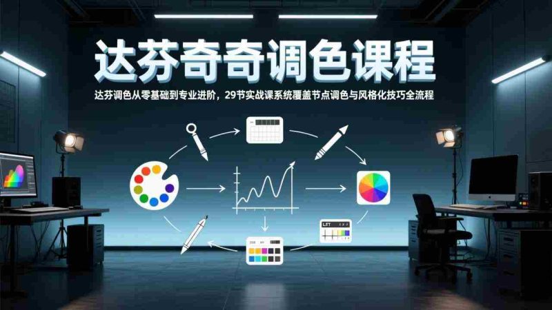 （17484期）达芬奇调色从零基础到专业进阶，29节实战课系统覆盖节点调色与风格化技巧全流程-极速网创