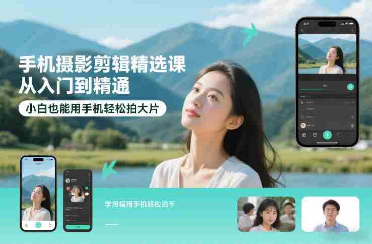 手机摄影剪辑精选课,从入门到精通,小白也能用手机轻松拍大片-极速网创