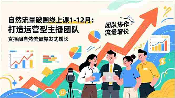 （17006期）自然流量破圈线上课25年1-12月-更新：打造运营型主播团队 直播间自然流量爆发式增长-极速网创