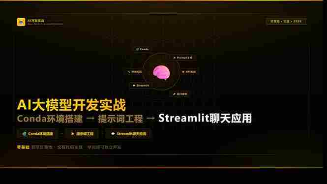 （17723期）AI大模型开发实战：Conda环境搭建→提示词工程→Streamlit聊天应用，零基础到项目落地-极速网创