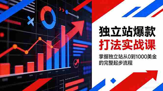 （17322期）独立站爆款打法实战课，掌握独立站从0到1000美金的完整起步流程-极速网创