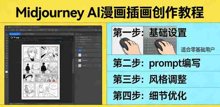 利用Midjourney AI人工智能轻松创作漫画插画教程，零基础创作完整漫画插画-极速网创