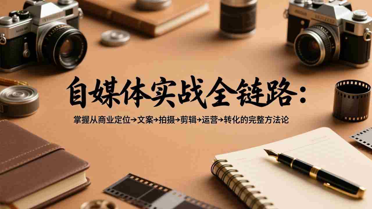 （17586期）自媒体实战全链路：掌握从商业定位→文案→拍摄→剪辑→运营→转化的完整方法论-极速网创