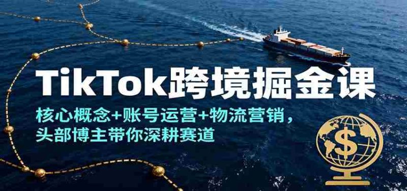 TikTok跨境掘金课，核心概念+账号运营+物流营销，头部博主带你深耕赛道-极速网创