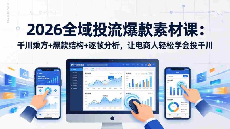 （17705期）2026全域投流爆款素材课：千川乘方+爆款结构+逐帧分析，让电商人轻松学会投千川-极速网创