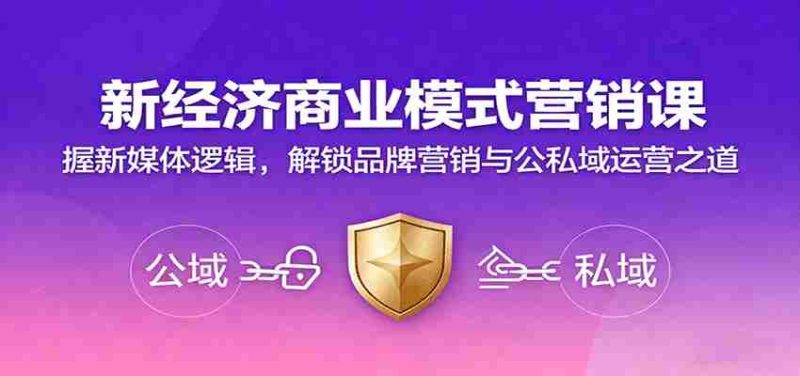 新经济商业模式营销课，握新媒体逻辑，解锁品牌营销与公私域运营之道-极速网创