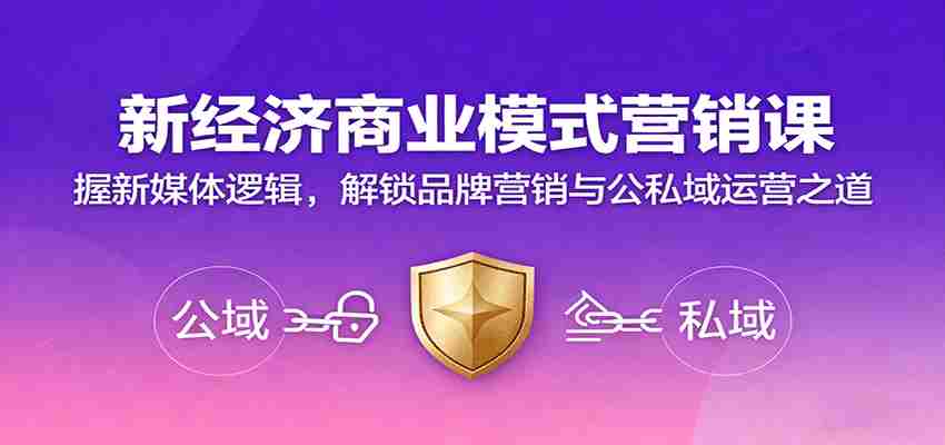 新经济商业模式营销课，握新媒体逻辑，解锁品牌营销与公私域运营之道-极速网创