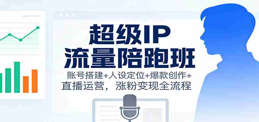 超级IP流量陪跑班：账号搭建+人设定位+爆款创作+直播运营，涨粉变现全流程-极速网创