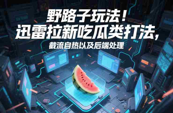 野路子玩法!迅雷拉新吃瓜类打法,截流自热以及后端处理-极速网创