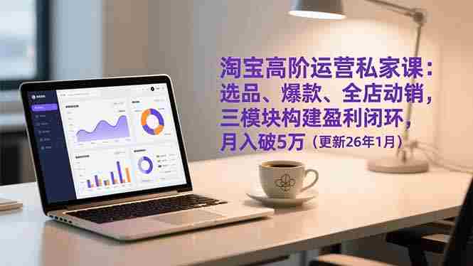 （17016期）淘宝高阶运营私家课：选品、爆款、全店动销，三模块构建盈利闭环，月入破5万（更新26年1月）-极速网创