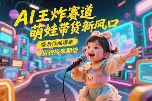 AI王炸赛道，萌娃带货新风口，条条作品爆单，带货转换率翻倍，核心逻辑拆解-极速网创