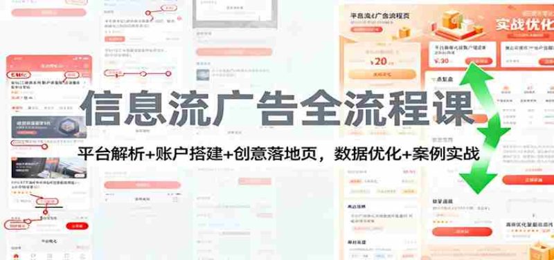 信息流广告全流程课：平台解析+账户搭建+创意落地页，数据优化 + 案例实战-极速网创